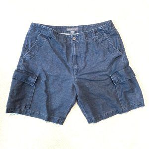 Banana Republic 8.5" Blue Linen Cotton Cargo Short